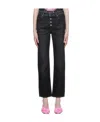 Ganni Black Lovy Straight-leg Jeans In Black