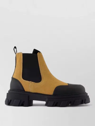 Ganni Low Chelsea Ankle Boots Leather In Multi