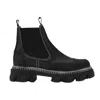 Ganni Cleated Low Chelsea Boot Transparent Welt In Black