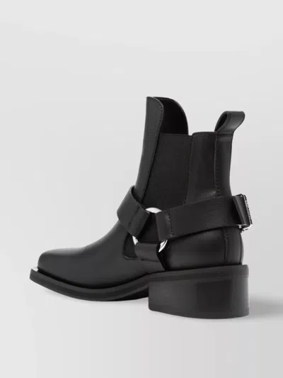Ganni Low Cut Chelsea Boot With Block Heel In Black