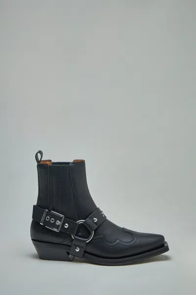 Ganni Western Fitted Chelsea Boots For Women In Black