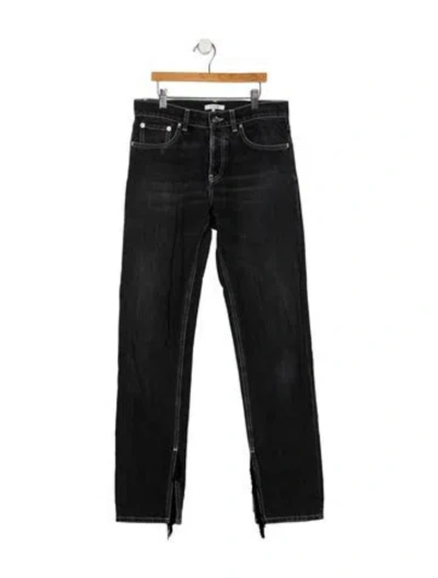 Pre-owned Ganni Low-rise Straight Leg Jeans In Gray