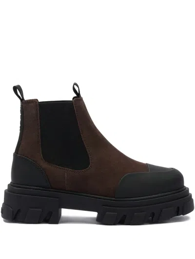 Ganni Lug-sole Boots In Brown