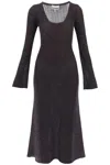 Ganni Sparkle Rib Knit Long Sleeve Maxi Dress In Multicolour