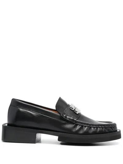 Ganni Luxe Leather Loafers For Women In Trendy Shade 099