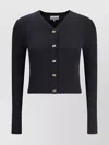 Ganni Merino Wool Cardigan In Black