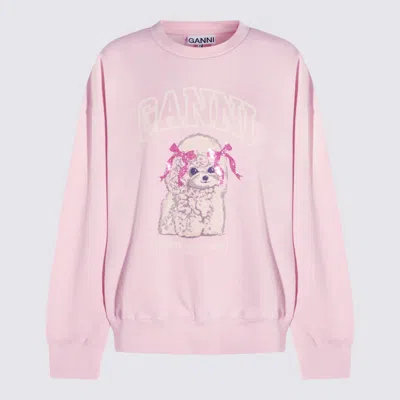 Ganni Chalk Pink Cotton Sweatshirt