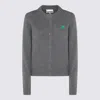 Ganni Future Knit Cardigan Crewneck In Gray