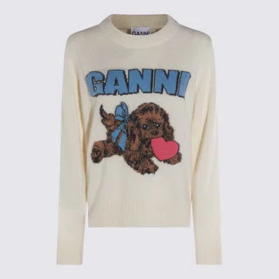 GANNI GANNI WHITE WOOL KNITWEAR