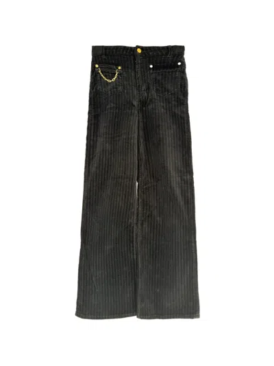 Pre-owned Ganni Magny Chain-accent Trousers In Black