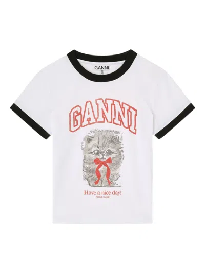 GANNI MARGOT KITTY ORGANIC COTTON T-SHIRT
