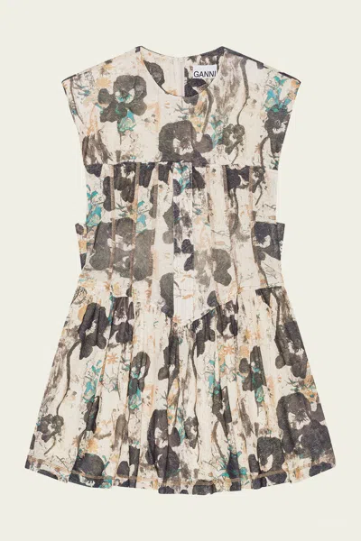 Ganni Marl Mesh Corset Mini Dress In Afterglow In Multi