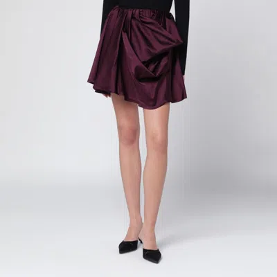 GANNI GANNI MAUVE DRAPED MINI SKIRT WOMEN