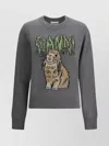 Ganni Bunny Wool Crewneck Sweater