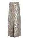 Ganni + Net Sustain Leopard-print Organic Denim Maxi Skirt In Multicolor