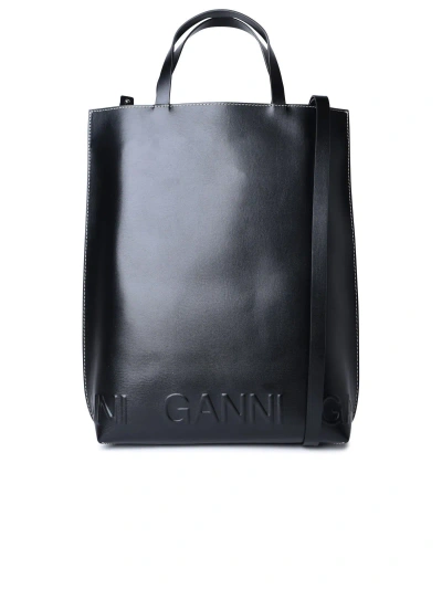 Ganni Medium Banner Black Leather Bag