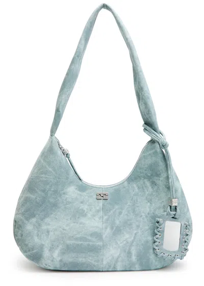 GANNI GANNI MEDIUM BLEACHED FAUX LEATHER HOBO BAG