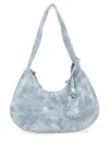 Ganni Medium Tie-dye Effect Shoulder Bag In Blue