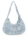 Ganni Medium Tie-dye Effect Shoulder Bag In Gray