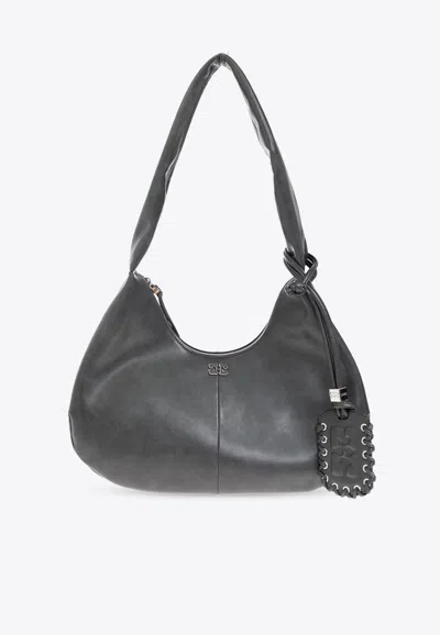 Ganni Medium Bou Shoulder Bag In Gray