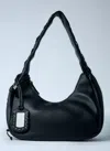 Ganni Medium Hobo Lace Shoulder Bag In Black