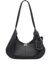 Ganni Medium Hobo Tote Bag In Black