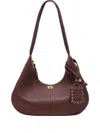 Ganni Medium Hobo Tote Bag In Brown