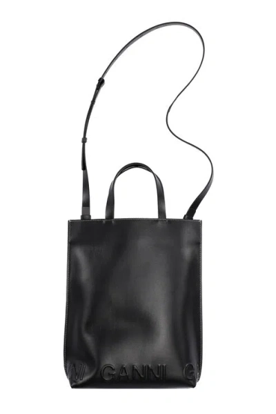 Ganni Medium Tote Bag In Black