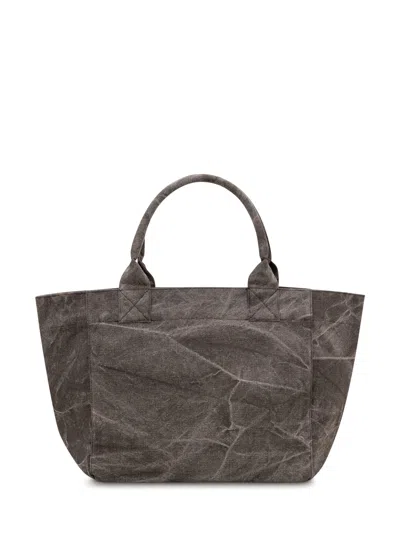Ganni Medium Trapeze Shop Tote Bag In Phantom