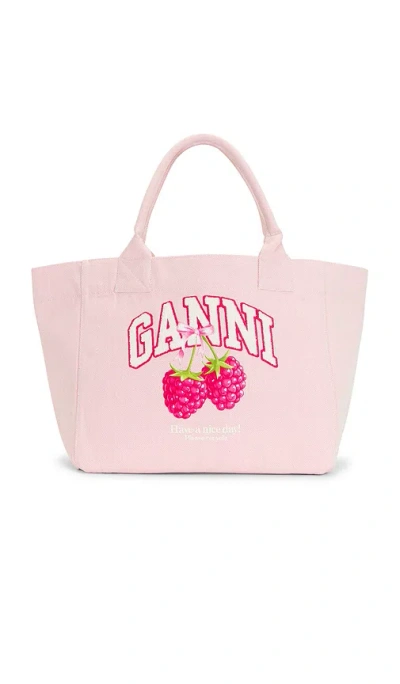 Ganni Medium Trapeze Shopper Bag Raspberry In Pink