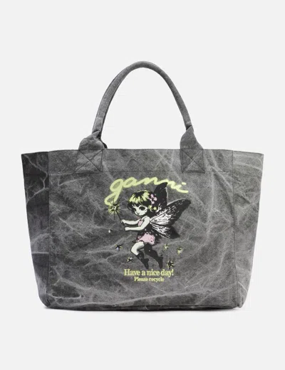 Ganni Medium Trapeze Shopper Fairy Print In Pattern