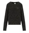 Ganni Melange Black Crewneck Jumper
