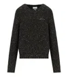 Ganni Melange Black Crewneck Jumper