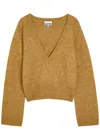 Ganni Melange Brushed Wool-blend Jumper In Multi