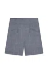 Ganni Wool Tailored Shorts In Gray