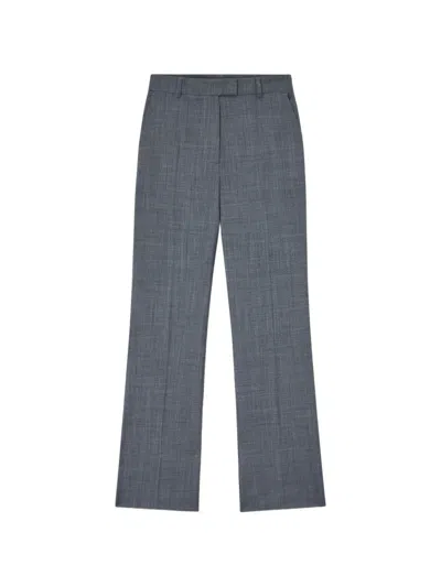 Ganni Mélange-effect Tailored Trousers In Gray