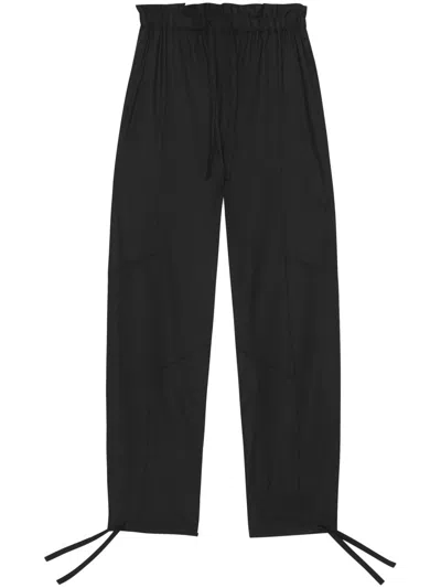 Ganni Melange Elasticated Waist Pant In Black