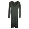 Ganni Melange Knit Dress In Green Rayon In Green