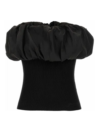 GANNI TOP - NEGRO