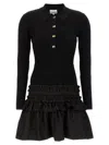Ganni Flared Dress In Black