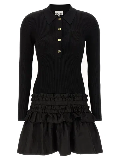 GANNI GANNI 'MELANGE RIB KNIT MINI' DRESS