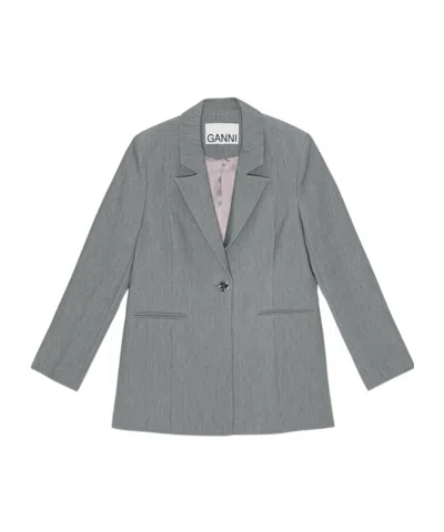 GANNI GANNI SINGLE-BREASTED STRAIGHT HEM BALZER