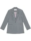 Ganni Future Melange Twill Suiting Blazer In Grey