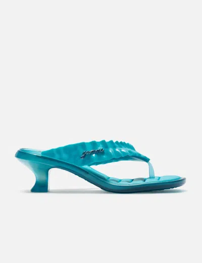 Ganni Melissa Thong Kitten Heel In Blue