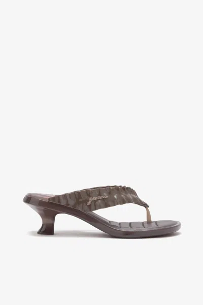 Ganni Melissa Thong Kitten Heel In Brown