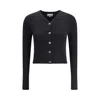 Ganni Merino Wool Cardigan In Black