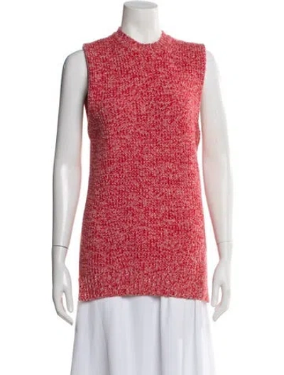 Pre-owned Ganni Merino Wool Crew Neck Sweater In Red