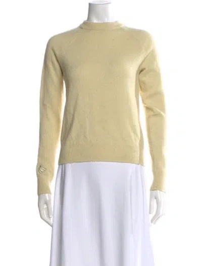 Pre-owned Ganni Merino Wool Crew Neck Sweater In Yellow