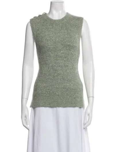 Pre-owned Ganni Merino Wool Jacket In Green