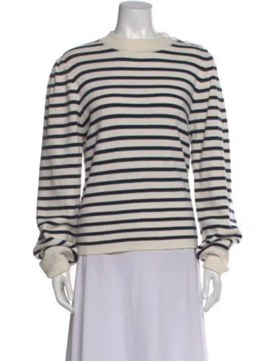 Pre-owned Ganni Merino Wool Striped Sweater